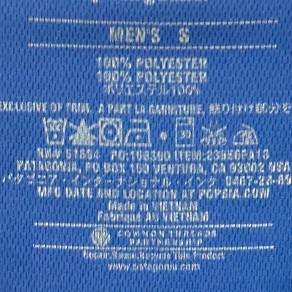 Patagonia Common Thread Initiative Blue Raglan Sleeve Round Neck T Shirt Size S - Picture 5 of 5